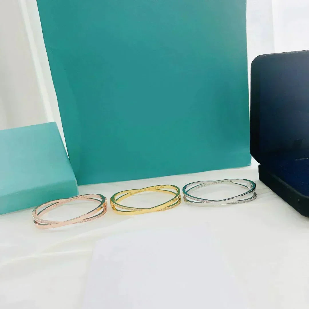 [Resenly Jewelry]ナロー ヒンジ バングル ダイヤモンド付き スモール
