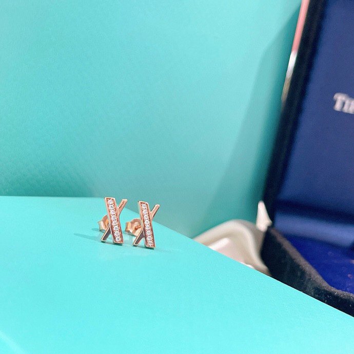 [Resenly Jewelry] X イヤリング ローズゴールド ダイヤモンド