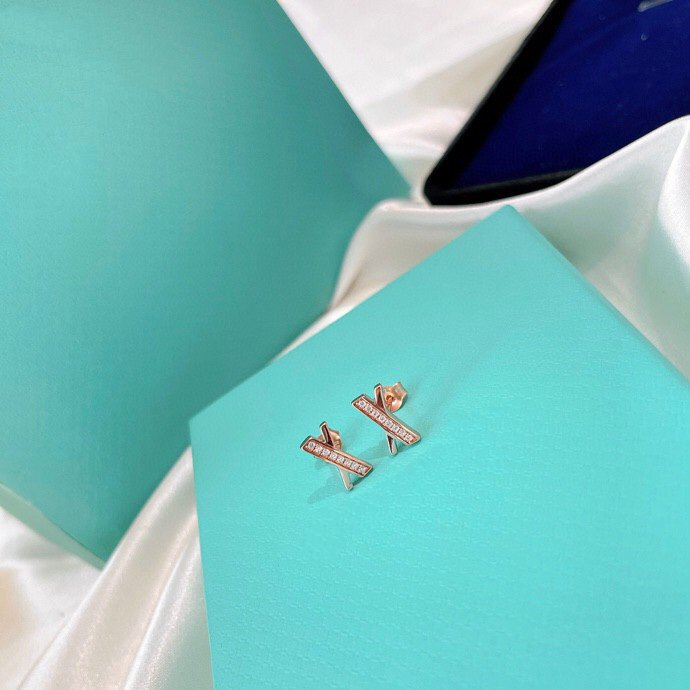 [Resenly Jewelry] X イヤリング ローズゴールド ダイヤモンド