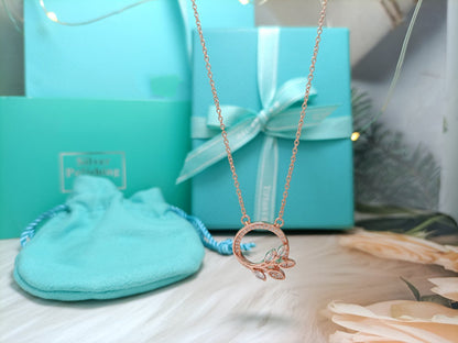 [Resenly Jewelry] ダイヤモンド ヴァイン サークル ペンダント プラチナ ネックレス