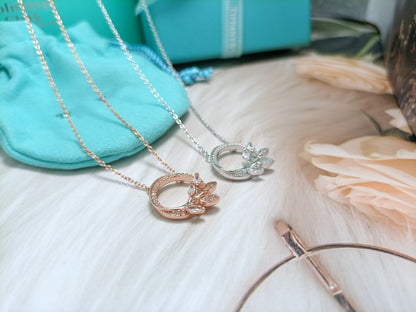 [Resenly Jewelry] ダイヤモンド ヴァイン サークル ペンダント プラチナ ネックレス