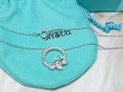 [Resenly Jewelry] ダイヤモンド ヴァイン サークル ペンダント プラチナ ネックレス