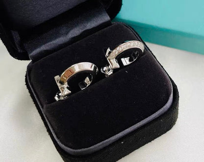 [Resenly Jewelry]HOOP EARRINGS IN ROSE GOLD WITH DIAMONDS