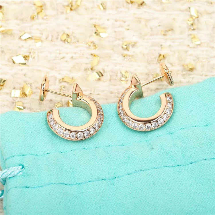 [Resenly Jewelry]HOOP EARRINGS IN ROSE GOLD WITH DIAMONDS