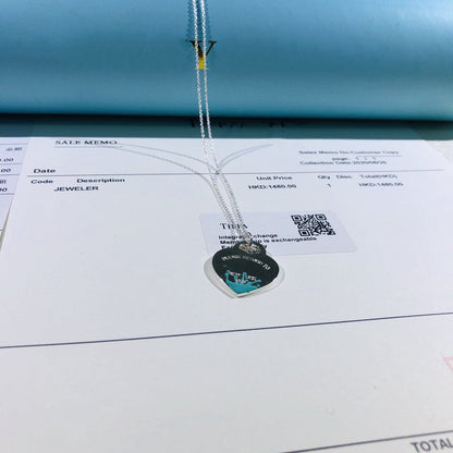 [Resenly Jewelry]COLOUR HEART SPLASH TAG NECKLACE