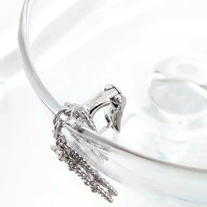 [Resenly Jewelry]CLOVER 2 MOTIFS  DIAMOND ONYX EARRINGS SILVER