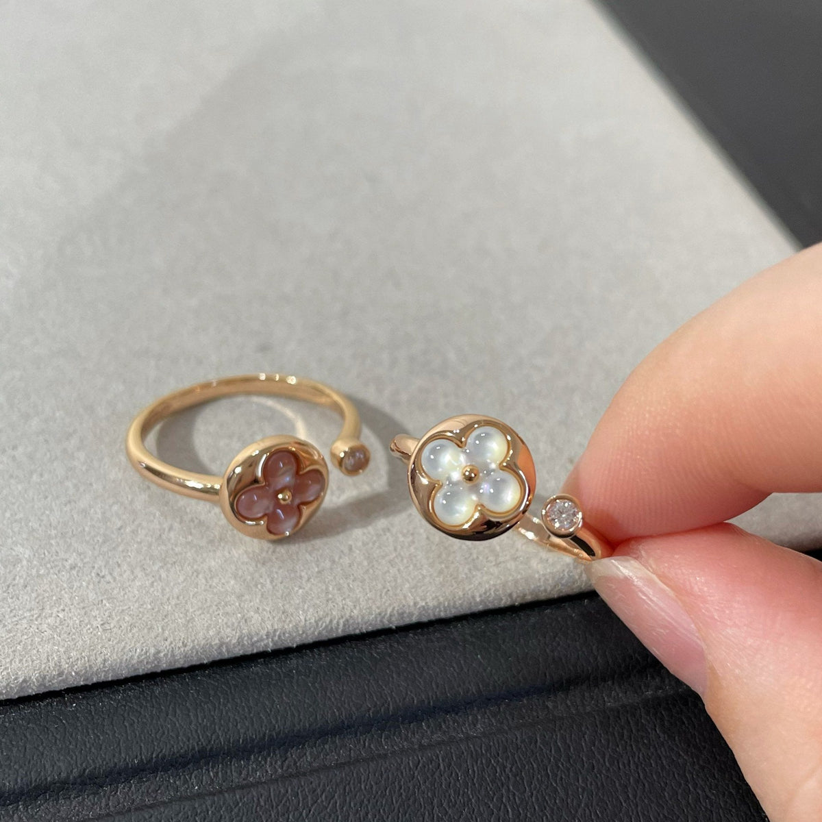 [Resenly Jewelry]SUN 1 DIAMOND PINK MOP RING