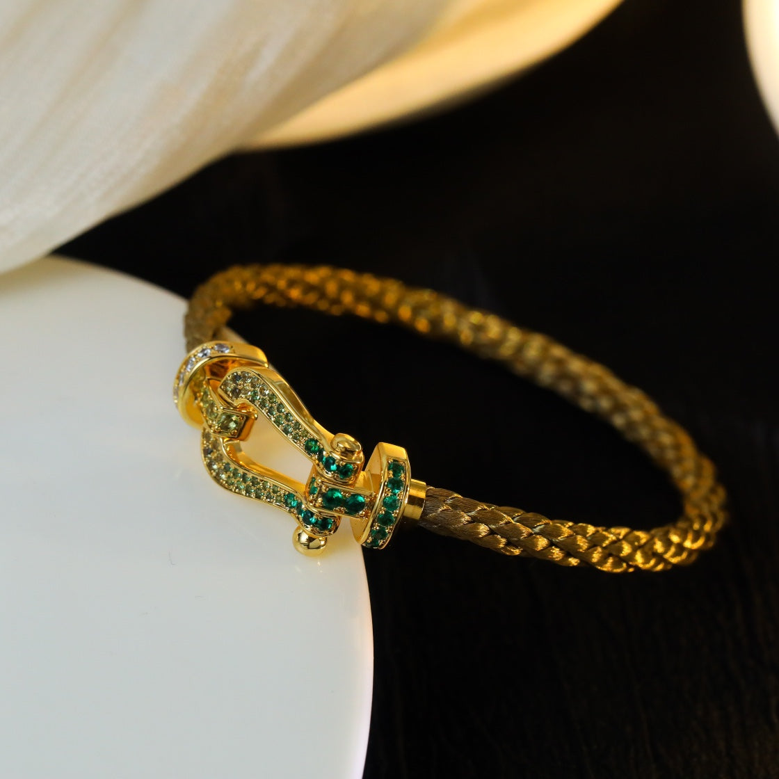 [Resenly Jewelry]FORCE 10 GOLD GREEN DIAMOND PAVED