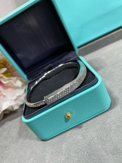 [Resenly Jewelry]LOCK BRACELET DIAMOND PAVED