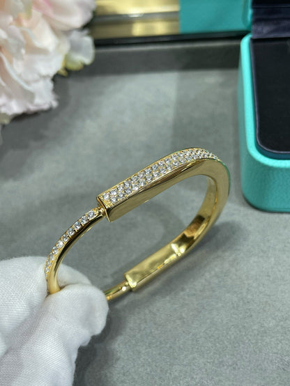 [Resenly Jewelry]LOCK BRACELET DIAMOND PAVED