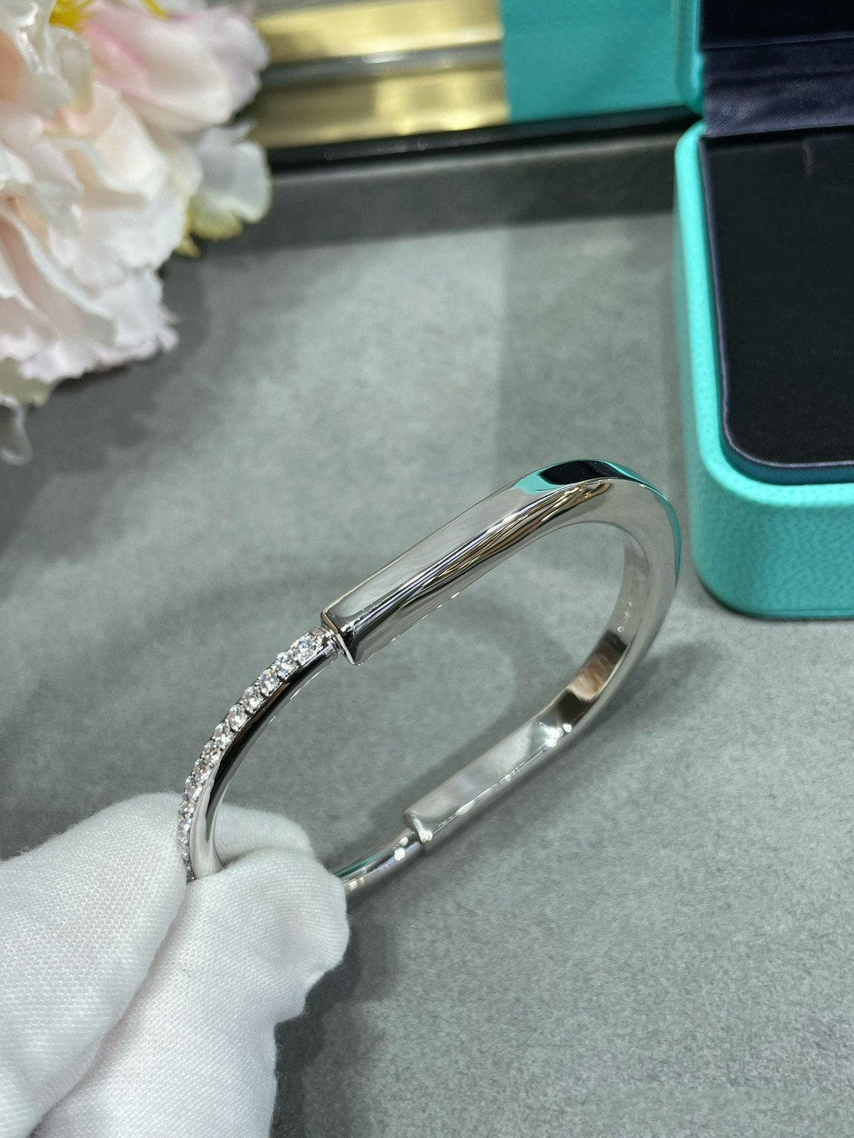 [Resenly Jewelry]LOCK BRACELET DIAMOND