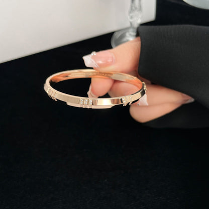 [Resenly Jewelry]ATLAS BRACELET 6MM DIAMOND PINK GOLD