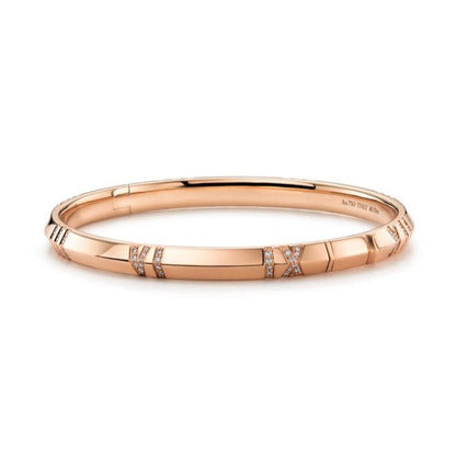 [Resenly Jewelry]ATLAS BRACELET 6MM DIAMOND PINK GOLD