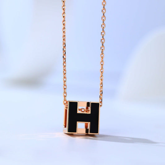[Resenly Jewelry]H CAGE PINK GOLD NECKLACE