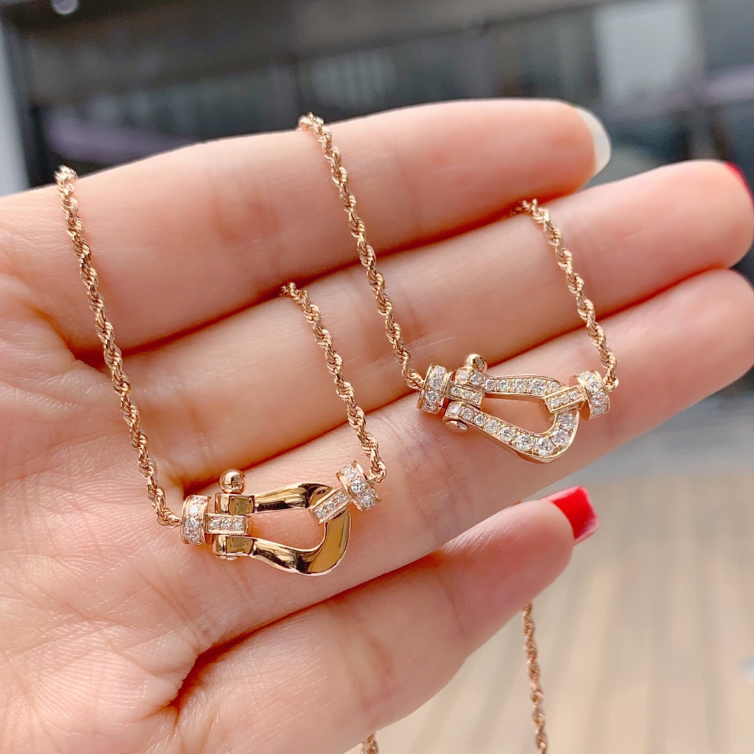 [Resenly Jewelry]FORCE 10 PINK GOLD DIAMOND NECKLACE