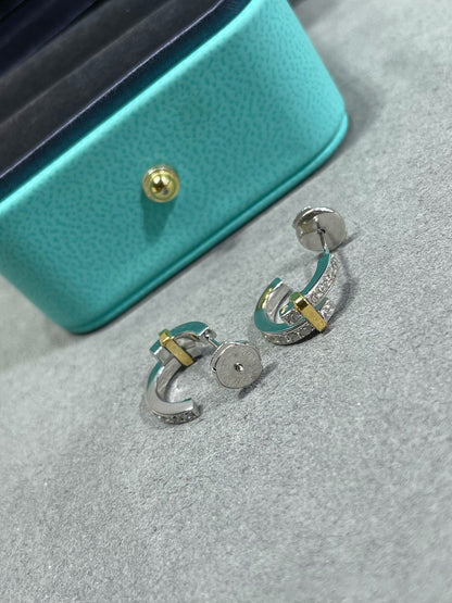 [Resenly Jewelry]エッジ ダイヤモンド ピンクゴールド ピアス