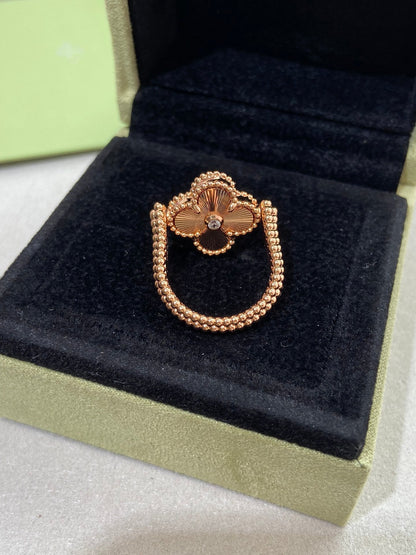 [Resenly Jewelry]CLOVER RIVERSIBLE ROSE GOLD RING