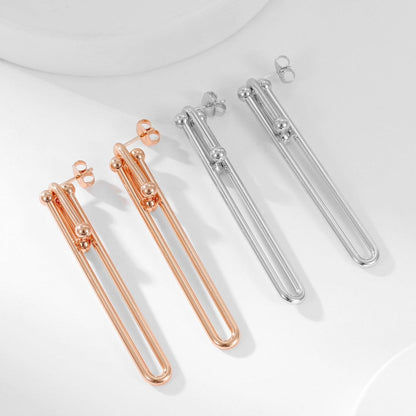 [Resenly Jewelry]ハードウェア ロング ドロップ イヤリング