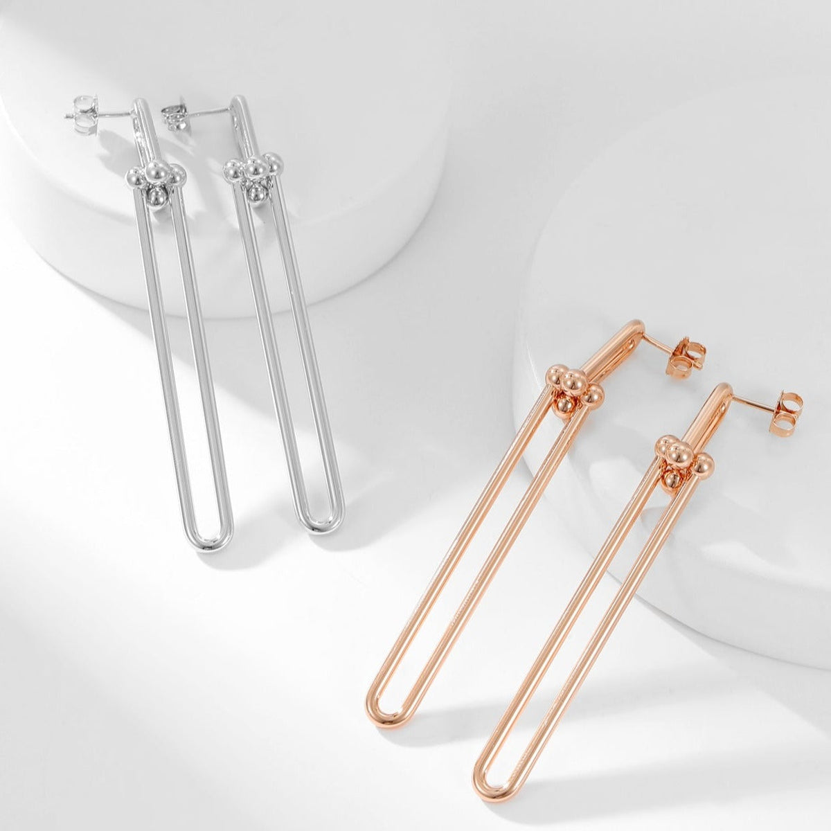 [Resenly Jewelry]ハードウェア ロング ドロップ イヤリング