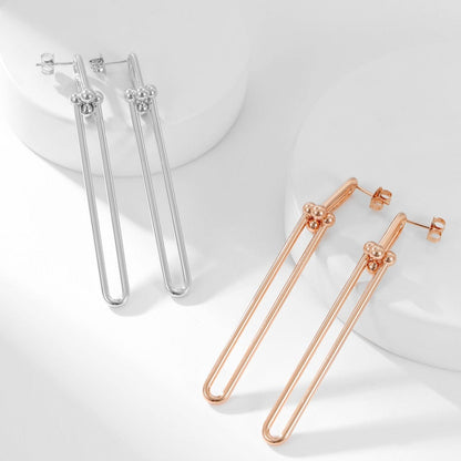 [Resenly Jewelry]ハードウェア ロング ドロップ イヤリング