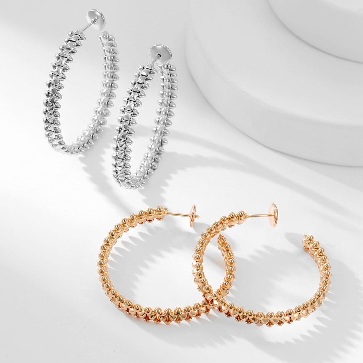 [Resenly Jewelry]CLASH HOOP LARGE EARRINGS