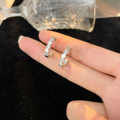 [Resenly Jewelry]BEE LOVE DIAMOND HOOP EARRINGS