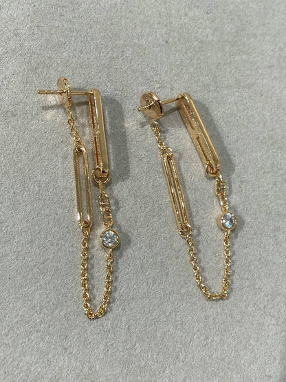 [Resenly Jewelry]CHAINE CHAOS DIAMOND DROP EARRINGS