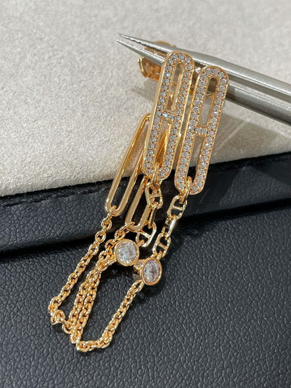 [Resenly Jewelry]CHAINE CHAOS DIAMOND DROP EARRINGS