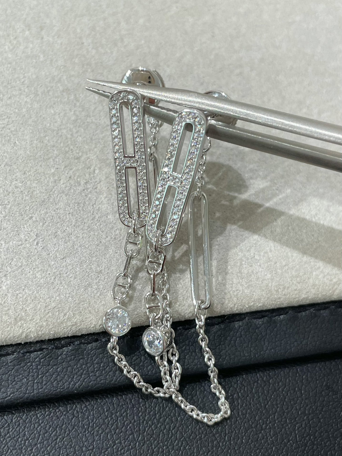 [Resenly Jewelry]CHAINE CHAOS DIAMOND DROP EARRINGS