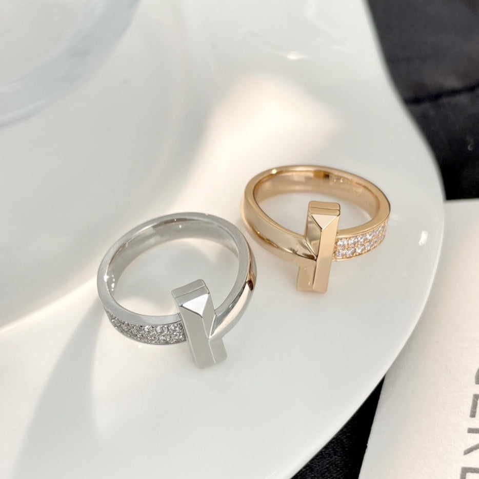 [Resenly Jewelry]T WIDE DIAMOND RING
