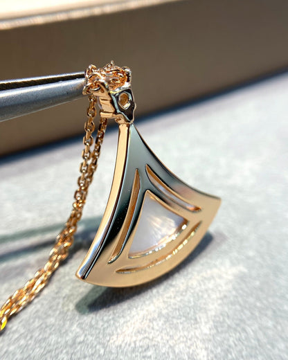 [Resenly Jewelry]DREAM MOP DIAMOND PAVED PINK GOLD NECKLACE