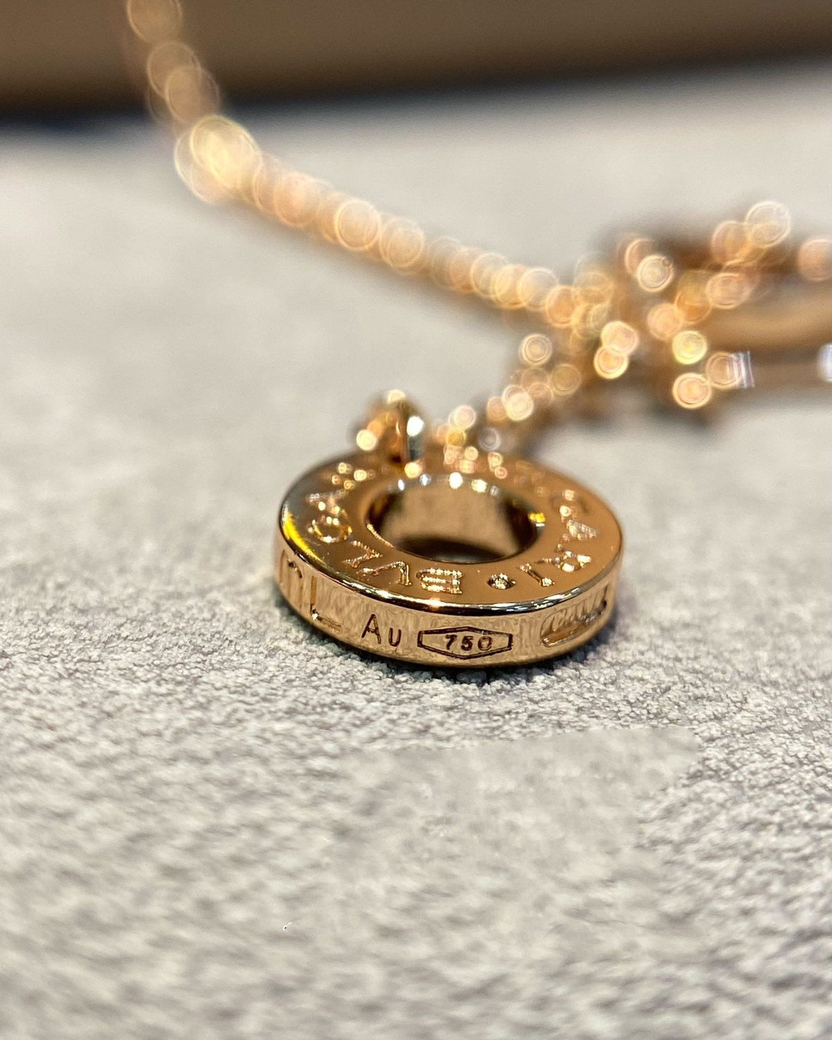 [Resenly Jewelry]DREAM MOP DIAMOND PAVED PINK GOLD NECKLACE