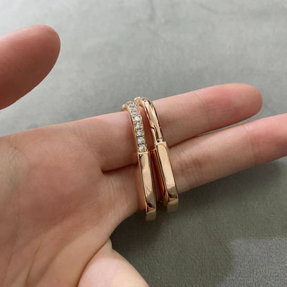 [Resenly Jewelry]LOCK MEDIUM DIAMNOND EARRINGS