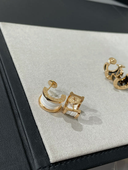 [Resenly Jewelry]ZERO 1 PINK GOLD CERAMIC EARRINGS