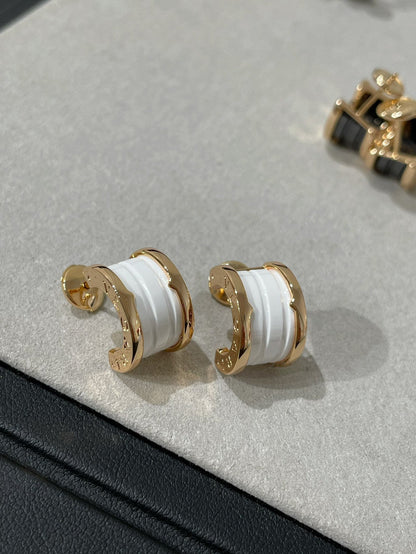[Resenly Jewelry]ZERO 1 PINK GOLD CERAMIC EARRINGS