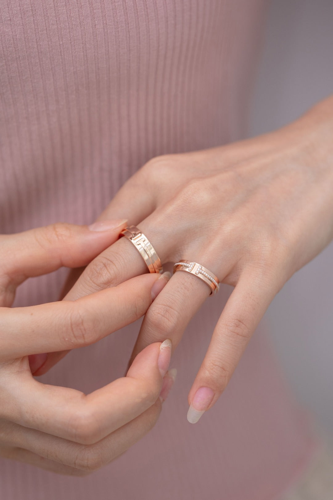 [Resenly Jewelry]T PINK GOLD RING