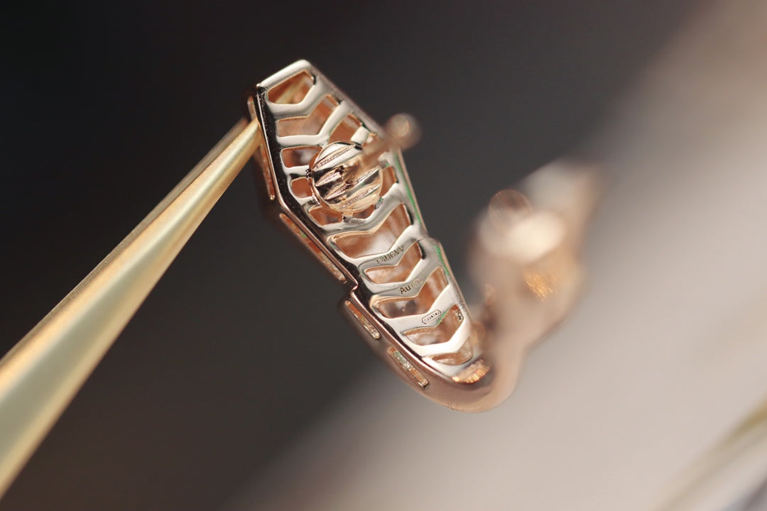[Resenly Jewelry]SERPENT PINK GOLD DIAMOND EARRINGS