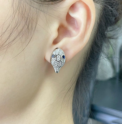 [Resenly Jewelry]サーペント ダイヤモンド スタッドピアス
