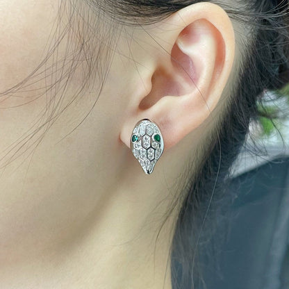 [Resenly Jewelry]サーペント ダイヤモンド スタッドピアス