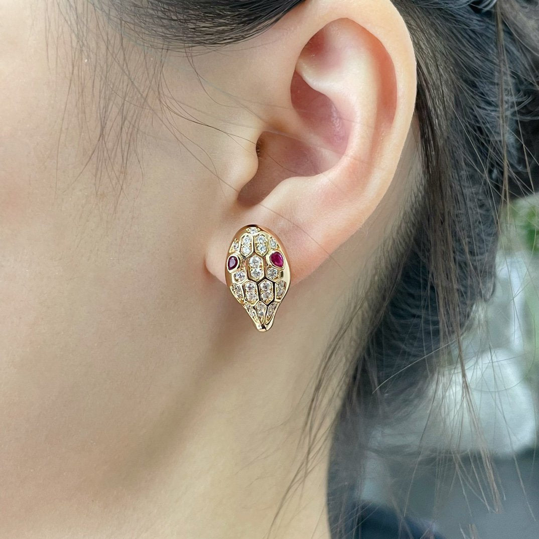 [Resenly Jewelry]サーペント ダイヤモンド スタッドピアス