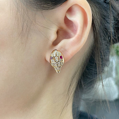 [Resenly Jewelry]サーペント ダイヤモンド スタッドピアス