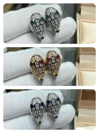 [Resenly Jewelry]サーペント ダイヤモンド スタッドピアス