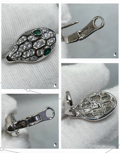 [Resenly Jewelry]サーペント ダイヤモンド スタッドピアス