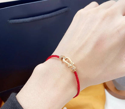 [Resenly Jewelry]FORCE 10 HALF DIAMOND PINK GOLD RED CORDERI LARGE AND MEDIUM MODEL