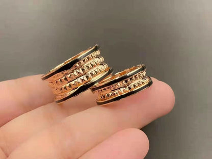 [Resenly Jewelry]ZERO 1 ROCK BLACK CERAMIC PINK GOLD LARGE MODEL