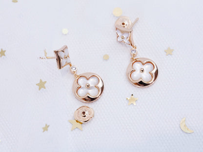 [Resenly Jewelry]STAR AND SUN PINK GOLD MOP DROP EARRINGS