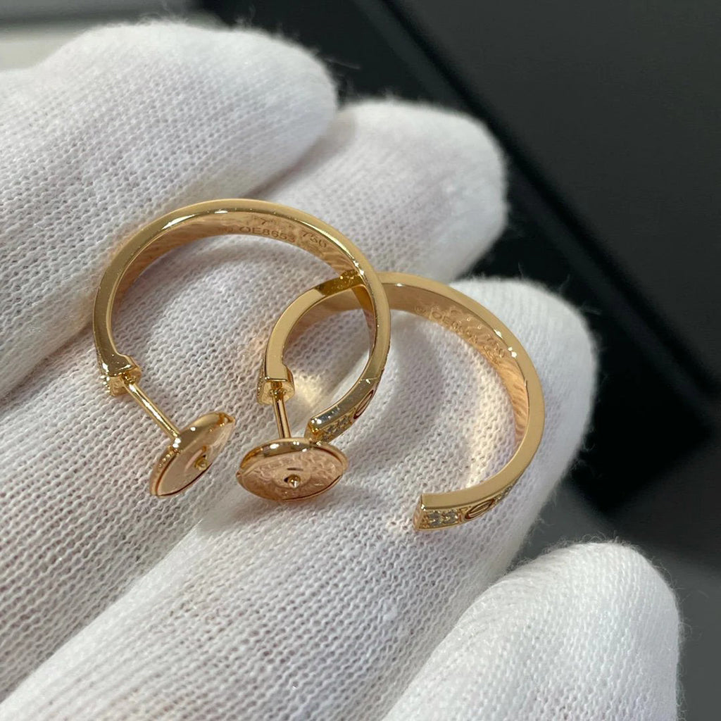 [Resenly Jewelry]LOVE EARRINGS 3.6MM DIAMOND PAVED