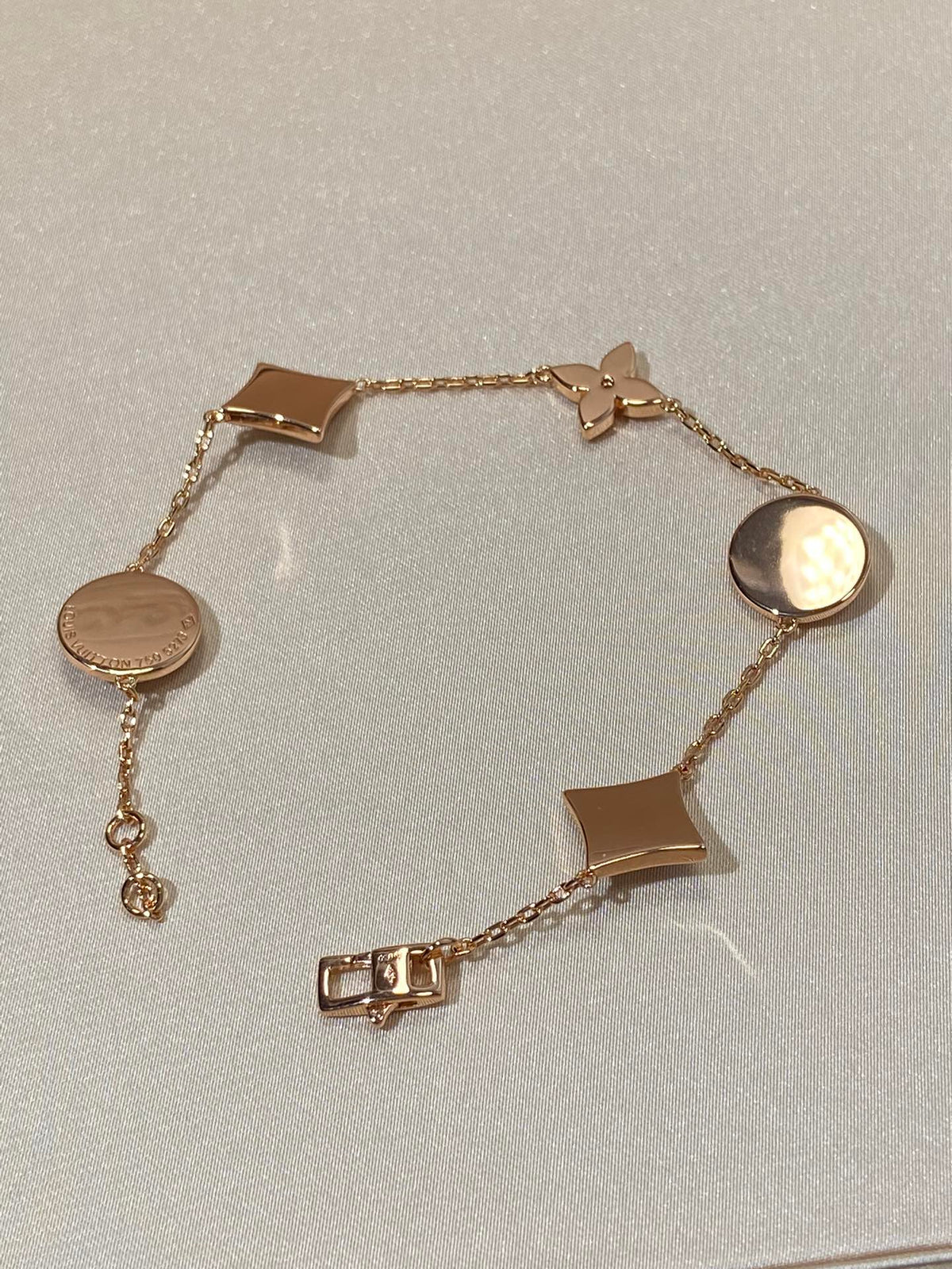 [Resenly Jewelry]STAR AND SUN 5 MOTIF MOP PINK GOLD BRACELET