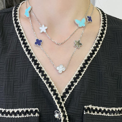 [Resenly Jewelry]LUCKY CLOVER SILVER 11 MOTIF NECKLACE
