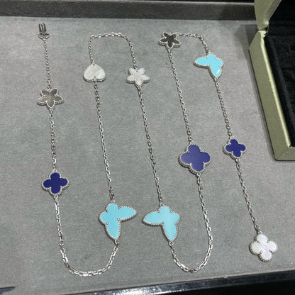 [Resenly Jewelry]LUCKY CLOVER SILVER 11 MOTIF NECKLACE